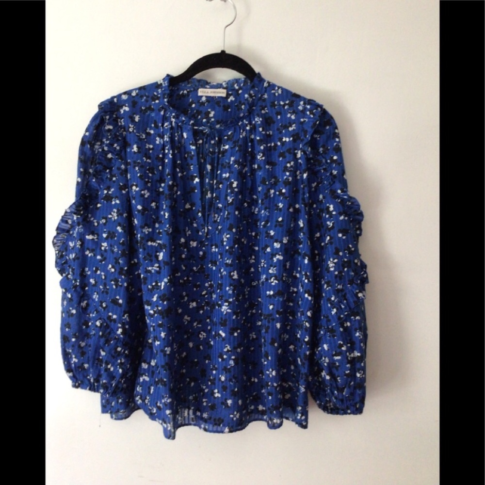 - Ulla Johnson silk and cotton blend Boho style blouse SZ 6